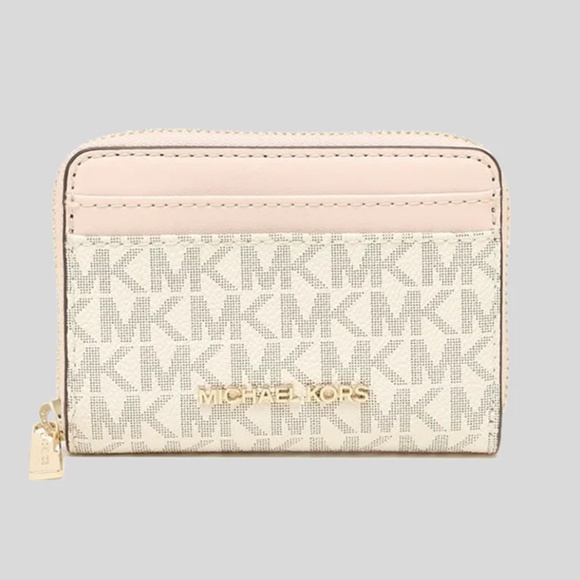 MICHAEL KORS JET SET TRAVEL MD CARD CASE WALLET VANILLA MULTI - Picture 1 of 6